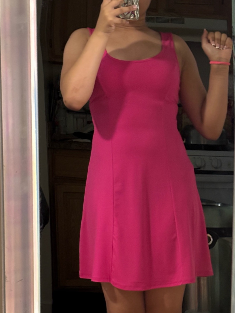 Amazon Women's Bright Fuchsia Scoop Neck Mini Dress